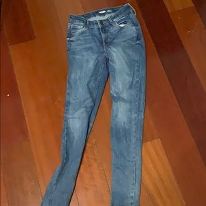 old navy medium wash super skinny high rise jeans